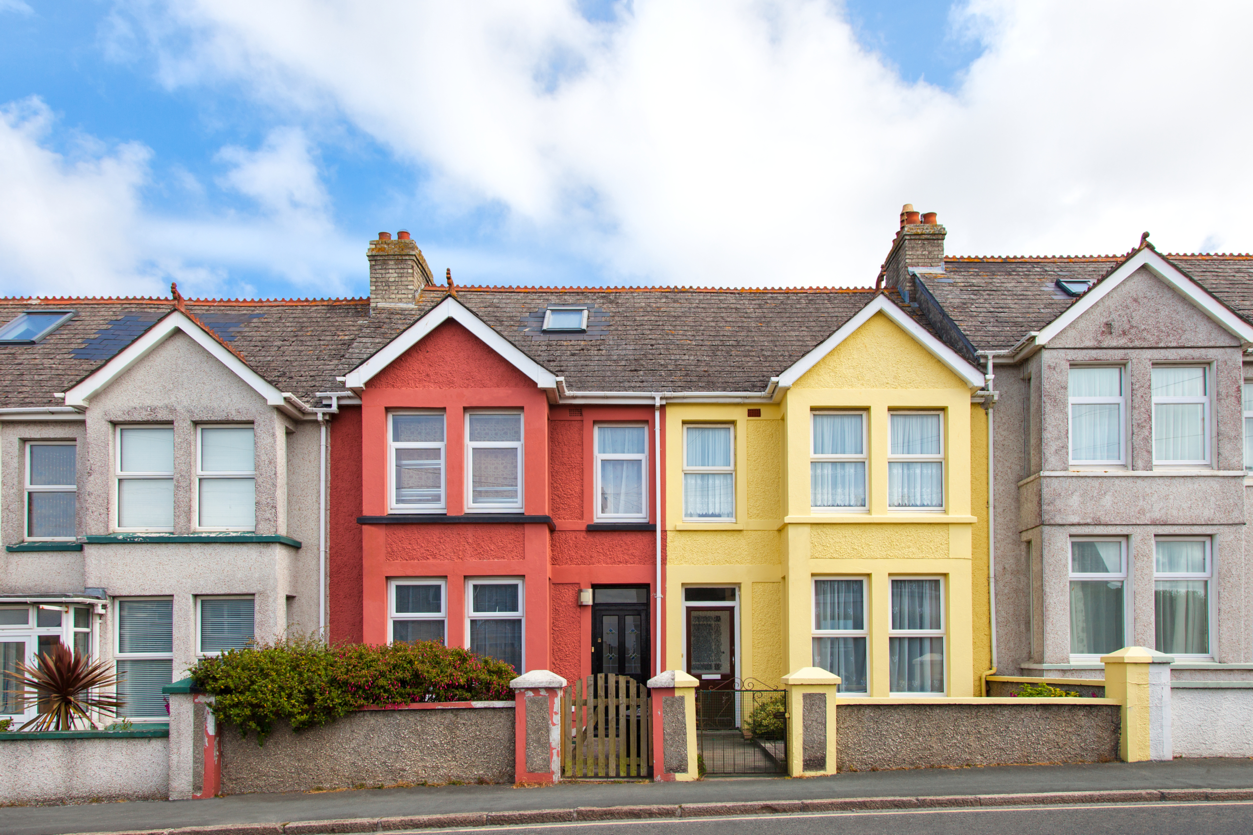 Colorful english terraced houses